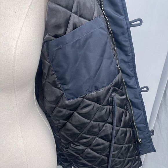 J. Crew  womans parka jacket xxs blue faux fur hoodie puffer - Picture 4 of 8